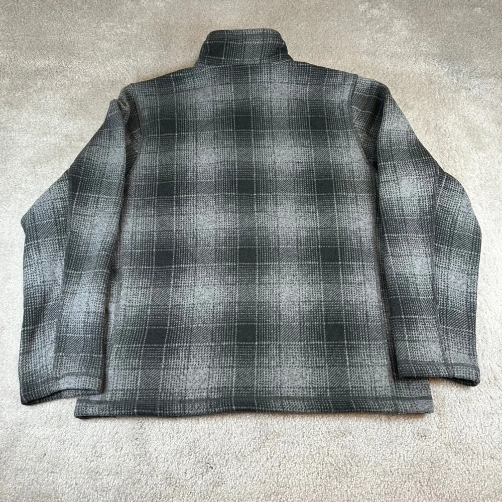 The North Face Gordon Lyons Mens Grey Plaid Quarter Zip Fleece Pullover Jacket L